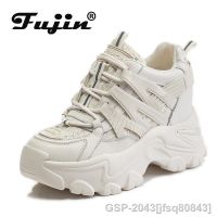 Jfsq80843 Fujin 2022รองเท้าผู้หญิงส้นตึก8ซม. รองเท้าชังก์กี้แฟชั่นฤดูใบไม้ผลิ