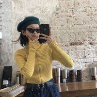 พร้อมส่ง ? Yellow zip top ไหมพรมคอเต่าสีเหลือง ทรงดูดีมีสไตล์มากๆ ค่ะ มีซิปหน้าด้วย (IN34882)