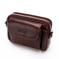 High Quality YIANG Brand Genuine Leather Casual Male Belt Bags  Clutch Bag Waist Fanny Packs Mens Multi-pocket Shoulder Bag For Men Cross Body Bags Multi-function Casual Male Hip Bum Belt Bags Mobile Phone Pouch Money Purse Small Travel Bags Real Cowhide