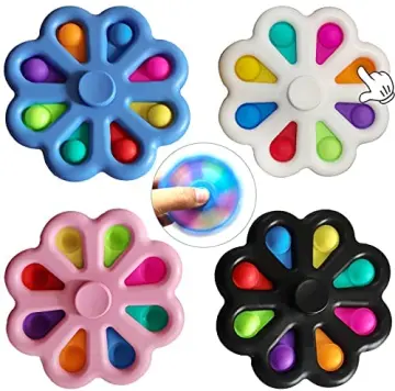 Simple Dimple Spinner Toy,Rotatable Silicone Fidget Sensory Toys