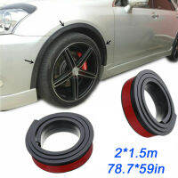 2pcs 1.5 M Universal Rubber Car Wheel Arch Protection Moldings Anti-Collision Mudguard Car Wheel Protection Wheel Sticker