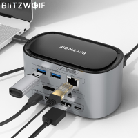 BW-TH12 BlitzWolf 14-In-1แท่นวางมือถือฮับ USB กับ M.2 SATA 3.0ฮาร์ดดิสก์ SSD (NGFF) Enclosure 4K USB เมกะไบต์/วินาที3.0 1000 RJ45 Meimiao ที่เข้ากันได้กับ HDMI