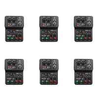 6X TEYUN Q-12 Sound Card Audio Mixer Sound Board Console Desk System Interface 4 Channel 48V Power Stereo Computer Sound Card