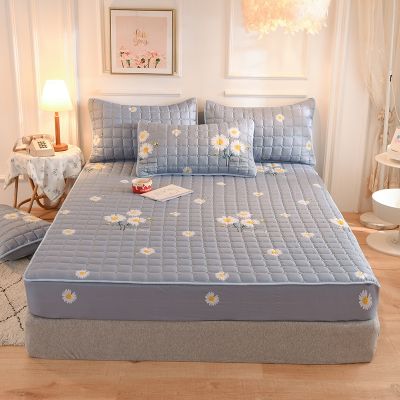 【jw】❁✧  1pc clipe de algodão capa cama engrossar acolchoado colchão lençol equipada permeável ar (precisa encomendar fronhas)