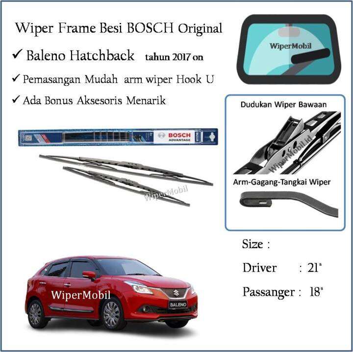 Wiper Frame Besi Bosch Suzuki Baleno Hatchback 2017 2018 2019 2020 2021 2022 Lazada Indonesia