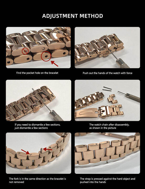 สายนาฬิกาโลหะลูกปัดสามเม็ดสำหรับ-mi-band-3-4-5-6-7สายหัวเข็มขัดพลาสติกสำหรับ-miband-3-4สายรัดข้อมือสำหรับ-xiaomi-miband-5-6-7