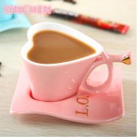 【XMAN Home Life】 XinChen รูปหัวใจที่สร้างสรรค์ขายตรงแบบใหม่ถ้วยเซรามิกแก้วคู่ชากาแฟยุโรป