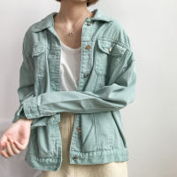 พร้อมส่ง ? C18111 Pastel Denim jacket Korea Jacket เสื้อยีนส์แจ็คเกท สีmintgreen งานดีมาก