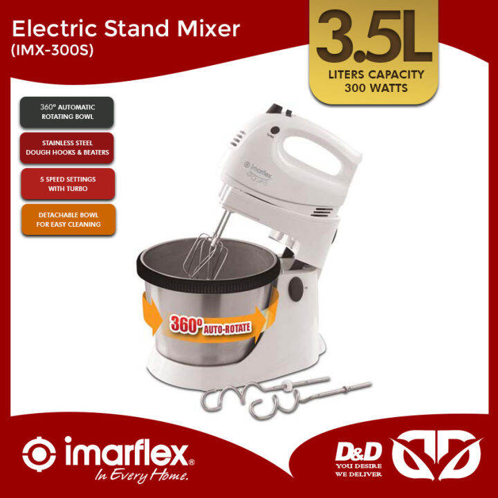 D&D Imarflex IMX300S Stand Mixer 3.5L Capacity (300 Watts) Lazada PH