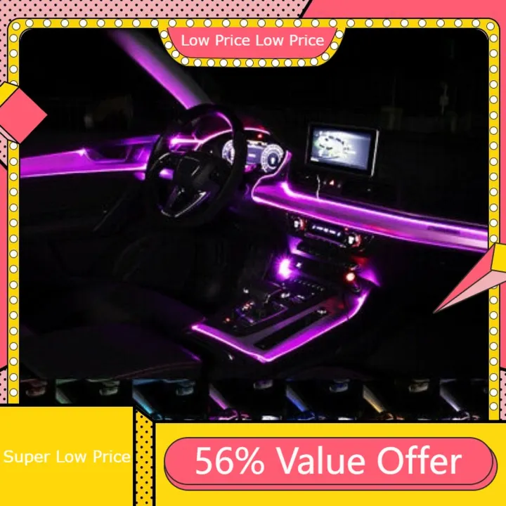 Car Lights Car Interior RGB LED Light Fiber Optic Neon EL Wire Strip