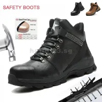 Mens Anti-smashing Wear-resistant High-top Labor Insurance Shoes Boots Non-slip Waterproof Oil-resistant Insurance Safety Motorcycle