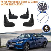 4X สำหรับ Mercedes Benz C Class W206 2022 2023บังโคลนแผ่นกันกระเซ็นบังโคลนล้อหน้าบังโคลนอุปกรณ์เสริมสำหรับแต่งรถ