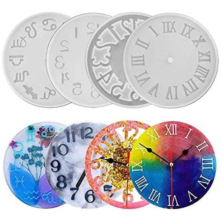 【CC】☎ Clock Resin Molds Arabic Numerals Constellation Silicone Casting ...