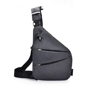 Sling Crossbody Bag Travel Anti Theft Safe Bag for Men Women Boys  Waterproof Strap on Right Shoulder-black