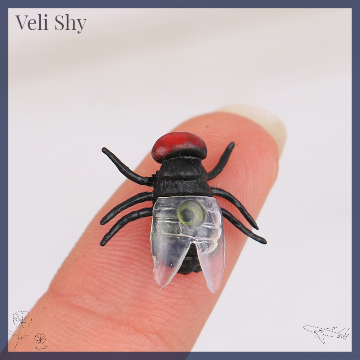 veli-shy-100ชิ้นแมลงวันปลอมพลาสติกแมลงวันแมลงจำลองของเล่นสำหรับงานเลี้ยงตลก