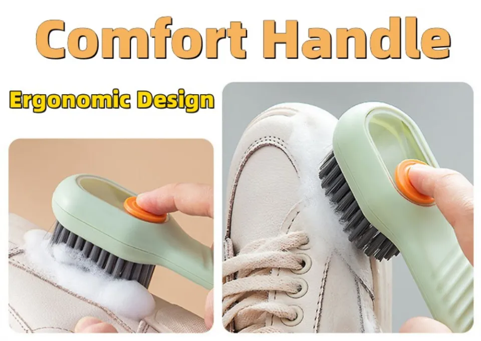 2Pcs Multifunctional Liquid Shoe Brush,Liquid Adding Soft Fur