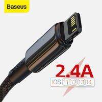 Baseus 2.4A USB สายสำหรับ iPhone 12 13 Pro Max XR XS X สายสายชาร์จสำหรับสายสำหรับ iPhone 11 Charger USB To แสงสายข้อมูล