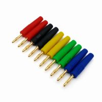 10Pcs Small Size 2mm Brass Gold Plated Male Banana Plug Wire Solder Type Connector