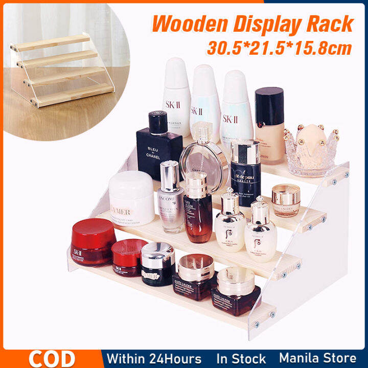 4 Tier Wood Display Stand for Figures Acrylic Cupcake Stand Table Top Jewelry Displays for Craft