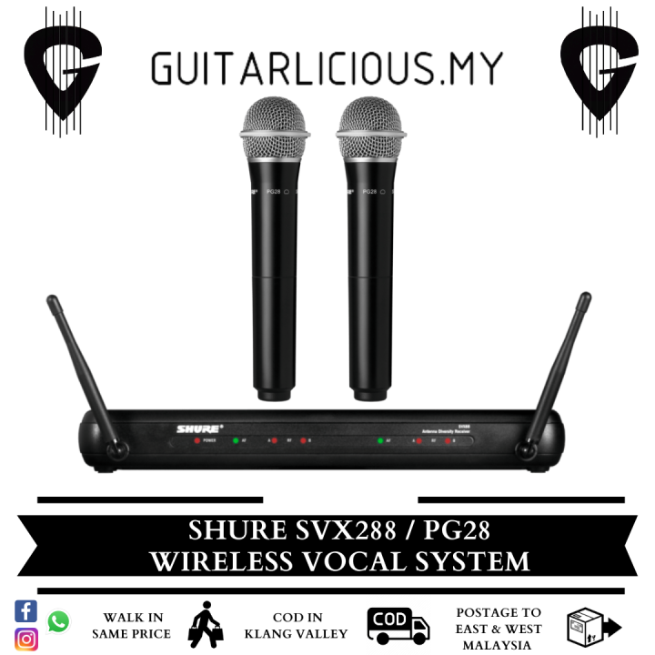 Shure SVX288/PG28 Dual Handheld Wireless Microphone System, SVX88