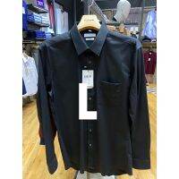 ?สินค้าขายดี? [L](เคลียของ เลิกขาย 90%!) GUY LAROCHE เสื้อเชิ้ตสีพื้น EXTRA FIT สีดำ(BAB6300P0)