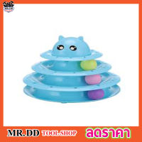 Cat toy ของเล่นแมว รางบอลพลาสติก 3 ชั้น รูปตัวการ์ตูน พร้อมลูกบอล 3 ลูก Circular Turntable Cat Toy ของเล่นแมวโต ของเล่นแมวเด็ก ขนาด 24.5x19.5 ซม.T1255