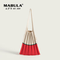 Korean Style Large Capacity Shopping Handbags For Women Chic Folded Knit Pleated Bags Female Fashion Stripe Panelled Tote Bag