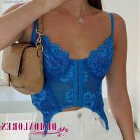 COD SDGYTRUYRT Demonlores-Women Sexy Lace Stitching Camisole V-Neck Front Hook and Eye Sling Summer Spaghetti Strap Corset Tank Tops