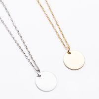 Simple Little Round Metallic Medal Golden Silver Plated Necklace Choker for Women Fashion Chain Necklaces