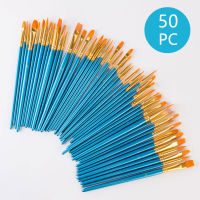 50Pcs Detail Paint Brush Set Professional Synthetic Short Handle Brush Art Brush Supplies Watercolor Oil Paint Brush Set Drawing Painting Supplies