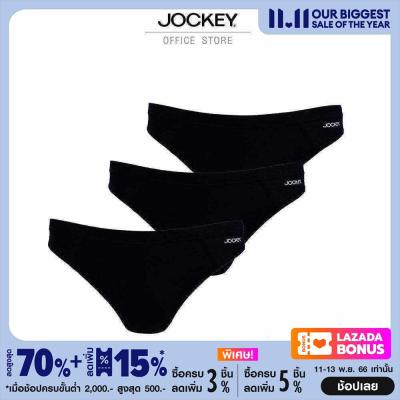 JOCKEY UNDERWEAR กางเกงในชาย ELANCE BIKINI X3 รุ่น KU 6099 BIKINI สีดำ (แพ็ค 3 ชิ้น)