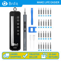 Brifit ชุดไขควงไฟฟ้า 28 In 1 เครื่องมือไขควงความแม่นยำขนาดเล็กพร้อมไฟ LED ชุดเครื่องมือซ่อมแซมแม่เหล็กแบบพกพาแบบชาร์จได้พร้อมบิตแม่นยำ 24 สำหรับโทรศัพท์มือถือ นาฬิกา แล็ปท็อปและการซ่อมแซมอุปกรณ์ความแม่นยำอื่น ๆ