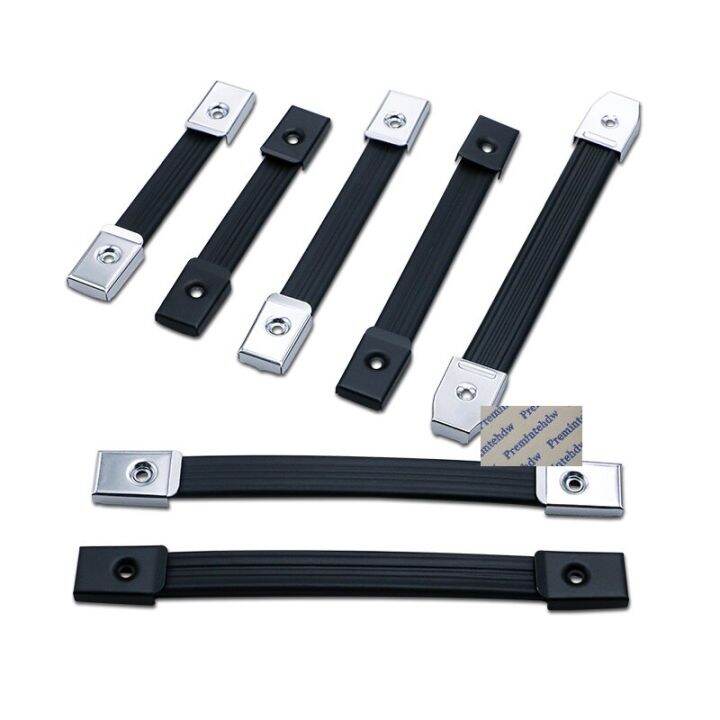 2Pcs Flexible Plastic Rubber Strap Handle With Silver Black End Caps ...
