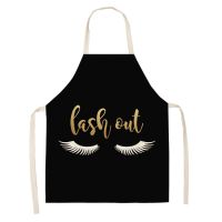 Eyelash Love Pattern Colorful Apron Household Kitchen Linen Stain Resistant Apron Kitchen and Household Goods Manicurist Apron Aprons