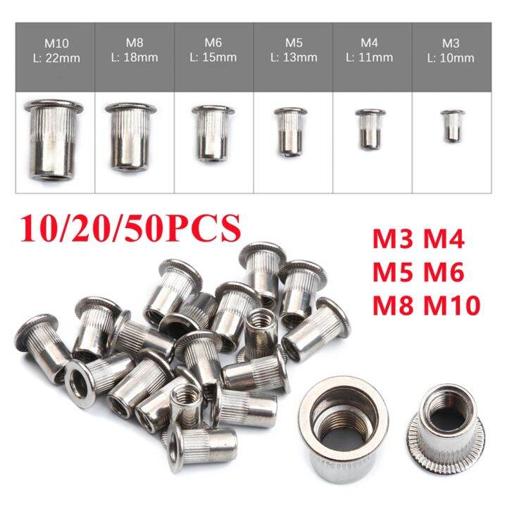 Dadi A Testa Piatta Set 160 Rivetti Filettati - Per Legno, Metallo E Mobili, M4 M5 M6 M8 M10 Inserti Filettati - Foto 4