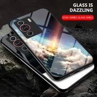 ▩ Nubia Z40 Pro 6.67inch Carbon Fiber Sky Star Style Hard Tempered Glass Back Cover For ZTE nubia Z40 Pro Protection Casing Shell