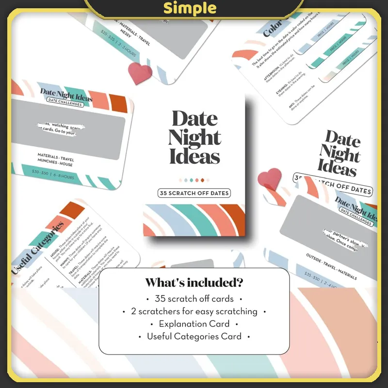 Romantic Couples Gift - Fun & Adventurous Date Night Box - Scratch Off Card  Game with Exciting Date Ideas for Couple: Girlfriend, Boyfriend, Newlywed,  Wife or Husband. 