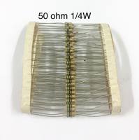 100ชิ้น 50 ohm 1/4W +-5% Resistor ตัวต้านทาน 50โอห์ม  1/4วัตต์ ค่าความผิดพลาด+-5%  ใหม่แท้คุณภาพดี อะไหล่อิเล็กทรอนิกส์