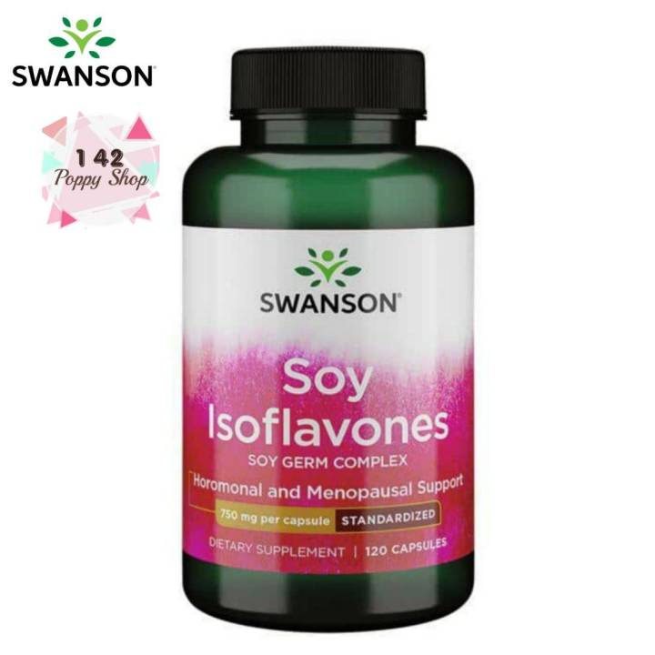 จมูกถั่วเหลืองสกัด-swanson-premium-soy-isoflavones-750mg-120-capsules