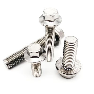 ▫▥ 1/10pcs M5 M6 M8 M10 M12 A2-70 304 Stainless Steel GB5787 Hexagon Head with Serrated Flange Cap Screw Hex Washer Head Bolt