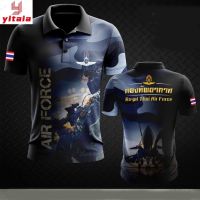 พร้อมส่ง เสื้อยืด พิมพ์ลาย เสื้อโปโลทหารอากาศ กองทัพอากาศ Air force เสื้อโปโลพิมพ์ลาย โปโลชาย AT-16