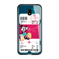 UCUC เคสโทรศัพท์เคสสำหรับ Samsung Galaxy J5 2017 J5 Pro ปลอก Creative การ์ตูนเที่ยวบินตั๋ว Minnie Mouse โดนัลด์เดซี่เป็ด Glossy กระจกเทมเปอร์ฝาหลังปลอก