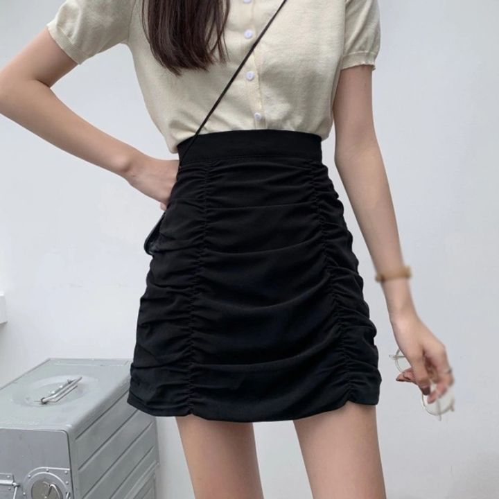 cc-pleated-waist-short-skirt-color-thin-kong-flavor-hip-female