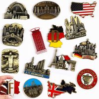 Fridge Magnet Decor Souvenir France United Kingdom Germany United States New York India Metal Magnetic Refrigerator Sticker