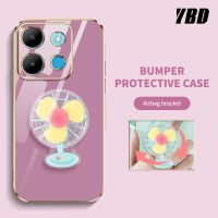 YBD เคสโทรศัพท์แบบเรียบง่ายหรูหราสำหรับธนบัตร Infinix Note 30i 30 Pro 4G 5G Note 30 VIP Smart 7 X6710 X678 X6711 X6833B X6515สเตอริโอหมุนได้พัดหลากสีเคสกันกระแทกกล้องคลุมทั้งหมด