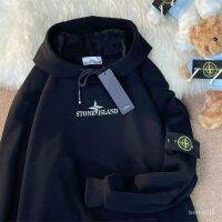 HOT ●✙✘♟ [SEI Home] Áo Hoodie Chui Đầu Dáng Rộng Thêu Hình La Bàn Cổ Điển Phong Cách Thu Đông Stone Island Cho Cặp Đôi