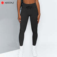 Nessaj โยคะขายดี Legging สำหรับผู้หญิงสีลูกอมเอวสูงกางเกงไม่มีรอยต่อฝึกวิ่งโรงกีฬากางเกงขายาวยืดได้