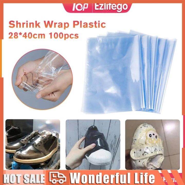 [Fast Delivery] 100Pcs Shrink Wrap Plastic Bag 28x40cm PVC Heat Shrink
