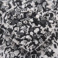 100g/Lot Black and White Candy Mixture Clay Slices Swirl Sprinkles for Slime Decoration DIY Crafts