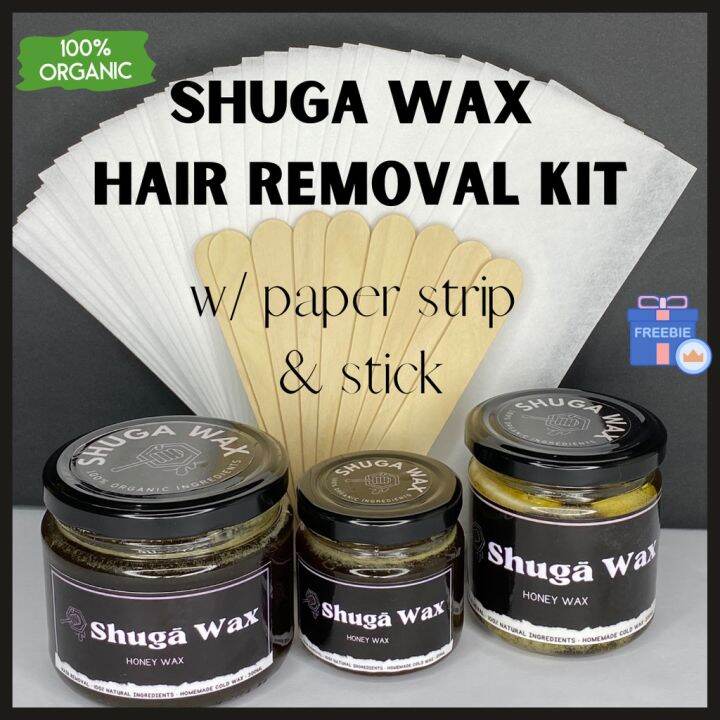 Shuga Wax Hair Removal Sugar Wax Kit (With Sticks & Paper Strips